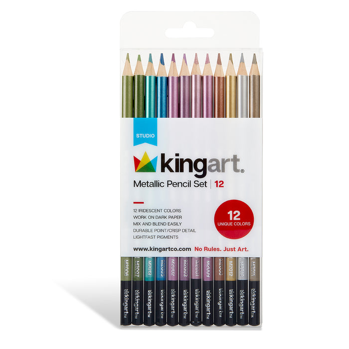 KINGARTÂ® Metallic Colored Pencils, Set of 12 Unique Colors - Studio - KINGARTÂ®