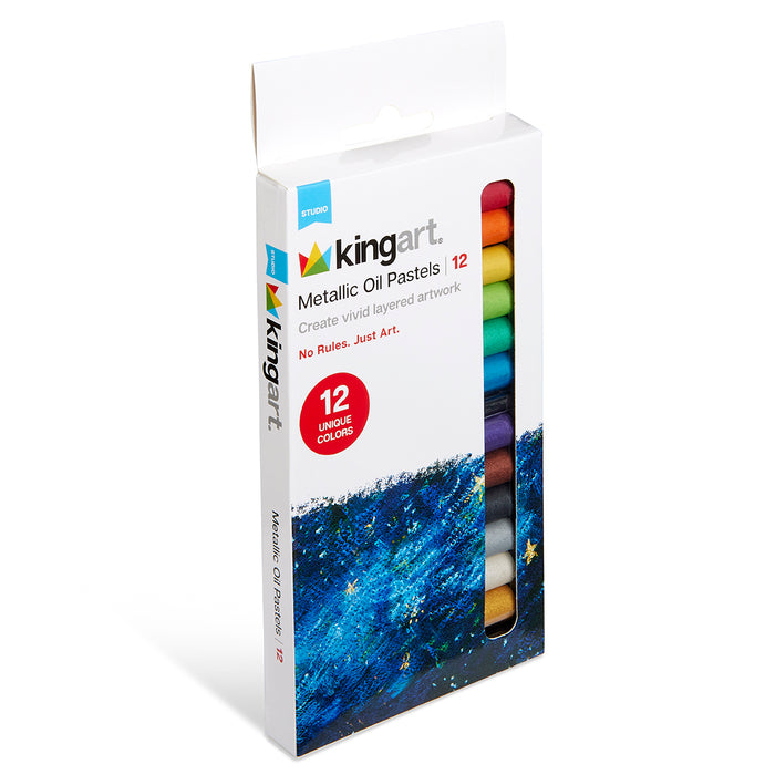 KINGART 12 PC. OIL METALLIC PASTEL SET -  - KINGART