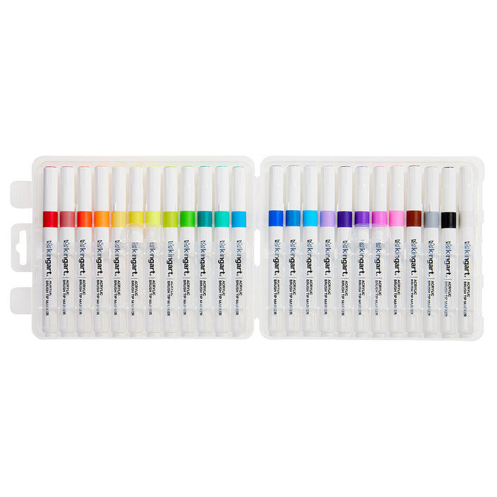 Acrylic Brush Tip Markers, 24 Colors