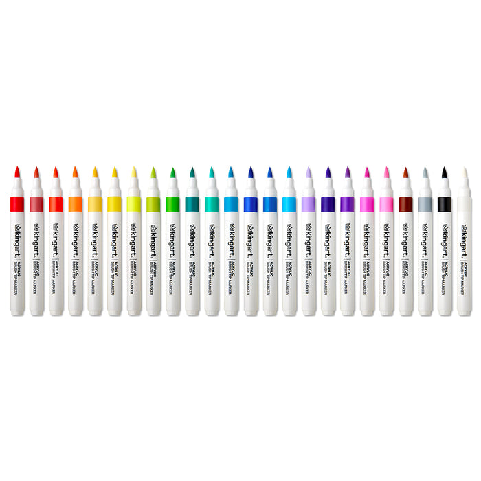 Acrylic Brush Tip Markers, 24 Colors