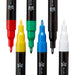 KINGART® Extra Fine Point Acrylic Paint Pen Markers, Permanent Ink, Set of 6 Colors - Studio - KINGART