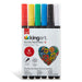 KINGART® Extra Fine Point Acrylic Paint Pen Markers, Permanent Ink, Set of 6 Colors - Studio - KINGART