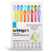 KINGART® Twin-Tip® Creative Markers, Soft Mild Pastel Highlighter Pens, Broad & Fine Tips, Set of 16 - Studio - KINGART