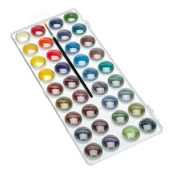 Pearlescent Watercolor Pan Set, 36 Colors