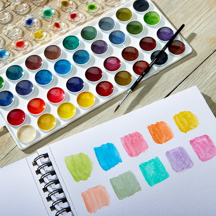 Pearlescent Watercolor Pan Set, 36 Colors