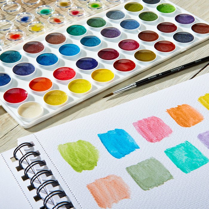 Pearlescent Watercolor Pan Set, 36 Colors