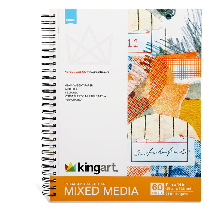 Mixed Media Spiral Sketchbook, 11” x 14”, 60-Sheets