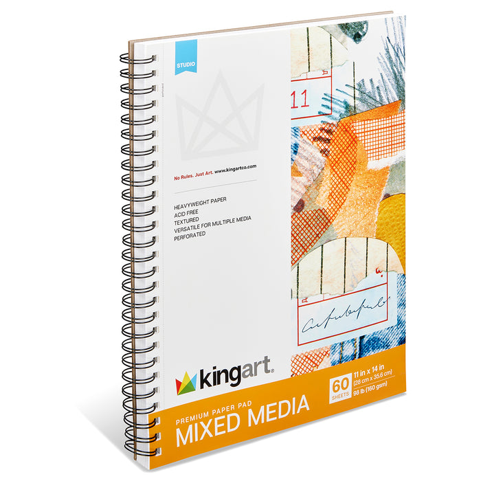 Mixed Media Spiral Sketchbook, 11” x 14”, 60-Sheets