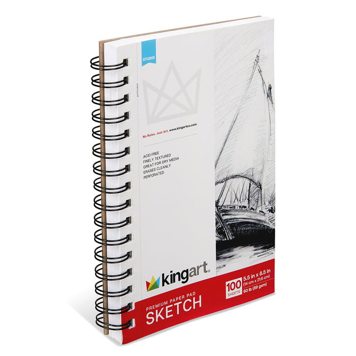 Sketch Pad Spiral Bound, 5.5 x 8.5 Inches, 100-Sheet, 60lb/89 gsm