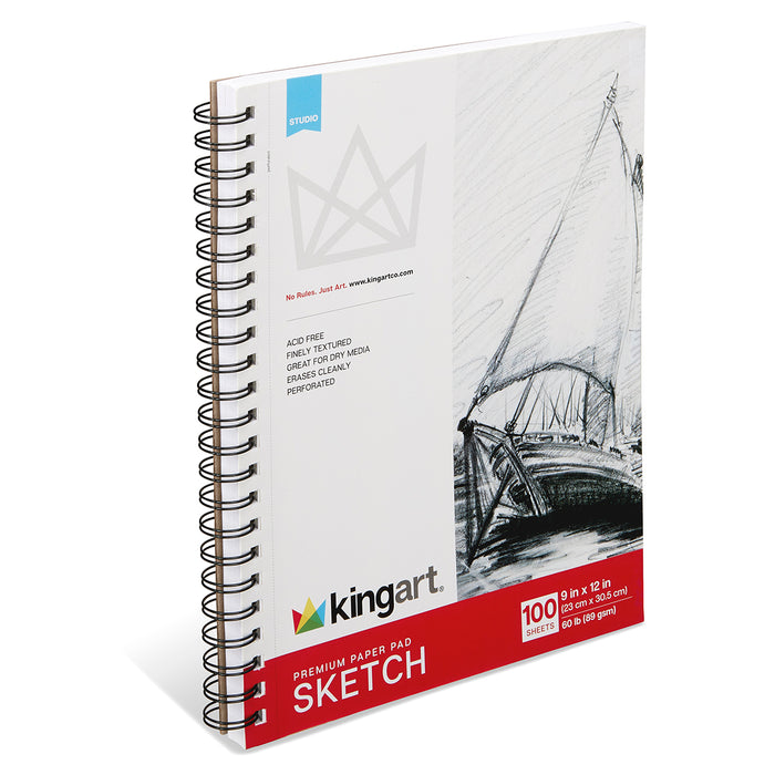 Sketch Pad Spiral Bound, 9 x 12 Inches, 100-Sheets