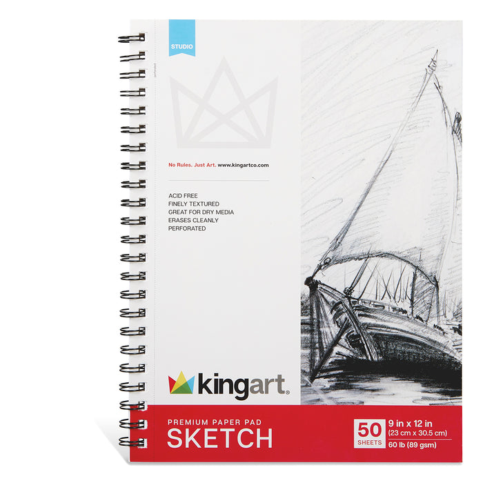 Sketch Pad Spiral Bound, 9 x 12 Inches, 50-Sheets