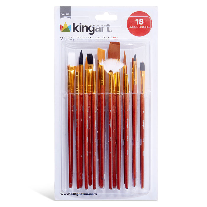 18 PC. VARIETY PACK BRUSH SET - Studio - KINGART®