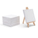 KINGART® 855 Mini - 3 x 3 inch Stretched Painting Canvas and 5 inch Wood Easel Set - Set of 8 -  - KINGART