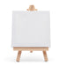 KINGART® 855 Mini - 3 x 3 inch Stretched Painting Canvas and 5 inch Wood Easel Set - Set of 8 -  - KINGART