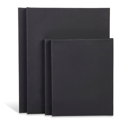 KINGART® 4 PC. ASSORTED SIZES BLACK STRETCHED CANVAS MULTI PACK (2 EACH 8X10, 11X14) -  - KINGART