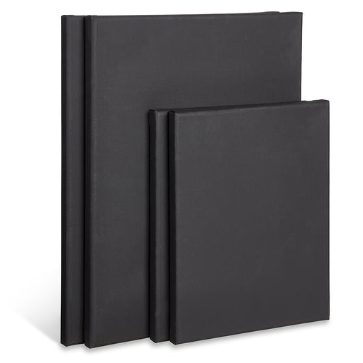 KINGART® 4 PC. ASSORTED SIZES BLACK STRETCHED CANVAS MULTI PACK (2 EACH 8X10, 11X14) -  - KINGART