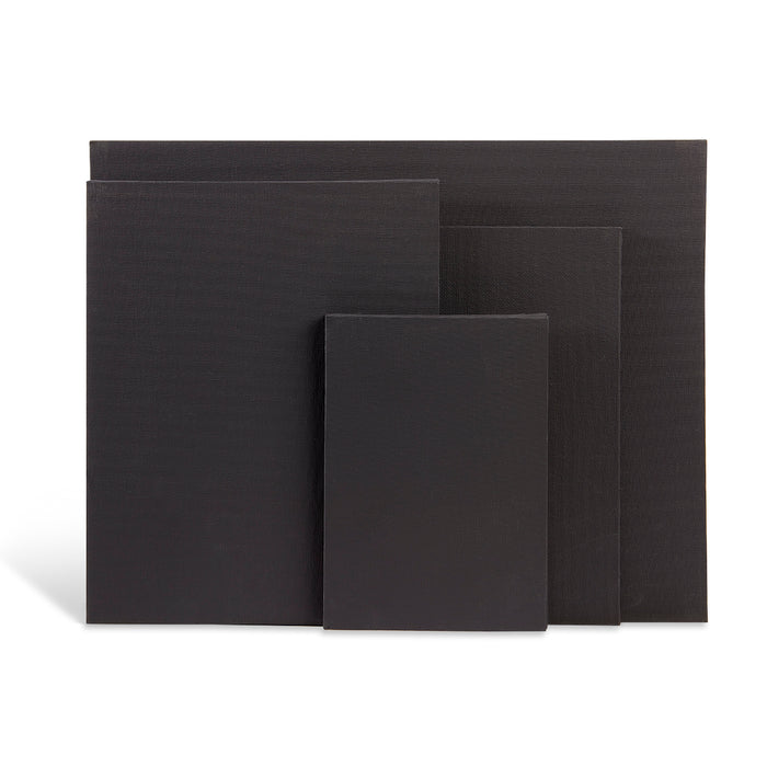 KINGART® 8 PC. ASSORTED SIZES BLACK CANVAS PANEL MULTI PACK (2 EACH 5X7, 8X10, 9X12, 11X14) -  - KINGART