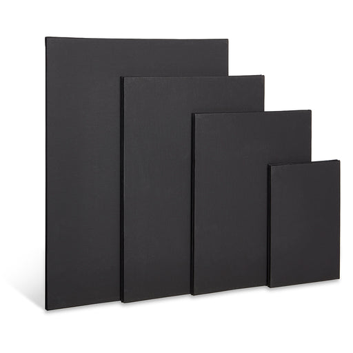 KINGART® 8 PC. ASSORTED SIZES BLACK CANVAS PANEL MULTI PACK (2 EACH 5X7, 8X10, 9X12, 11X14) -  - KINGART