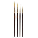 KINGART® Finesse™ 8800 Dagger Series Kolinsky Sable Synthetic Blend Premium Watercolor Artist Brushes, Set of 4 (Sizes: 1/8, 1/4, 3/8, 1/2) -  - KINGART