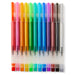 KINGART® Glittering Colored Gel Pens, Scrapbook, Journals, or Drawing, Colored Glitter Ink, Medium Line , Set of 12 Unique Colors - Studio - KINGART