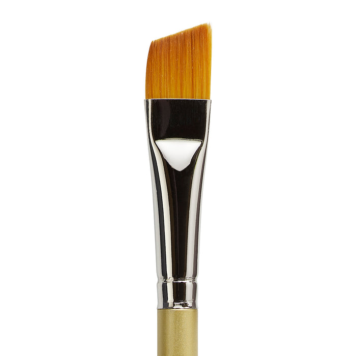 KINGART® Original Gold® 9400A Angle Shader Series, Aqua Acrylic Handle, Premium Golden Taklon Multimedia Artist Brushes - Premium - KINGART