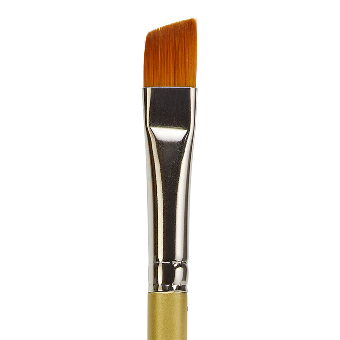 KINGART® Original Gold® 9400A Angle Shader Series, Aqua Acrylic Handle, Premium Golden Taklon Multimedia Artist Brushes - Premium - KINGART