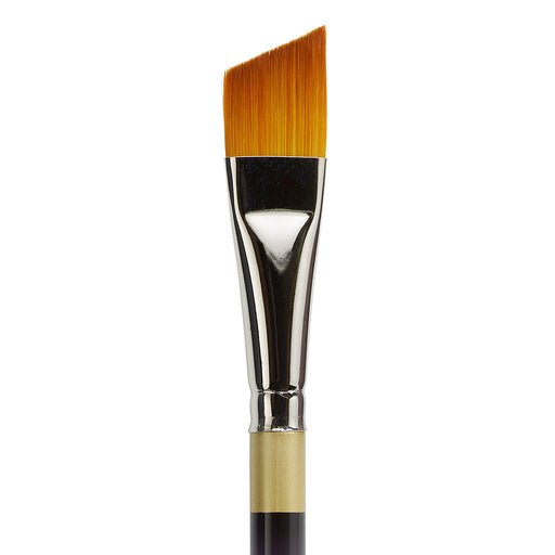 KINGART® Original Gold® 9400A Angle Shader Series, Aqua Acrylic Handle, Premium Golden Taklon Multimedia Artist Brushes - Premium - KINGART