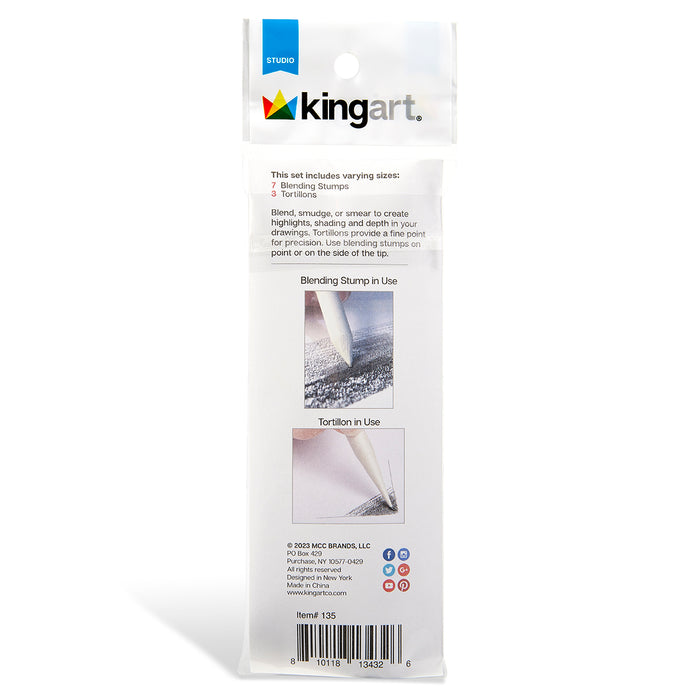 KINGART 10 PC. BLENDING STICKS & TORTILLONS -  - KINGART