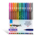 KINGART® Metallic Gel Pens, Scrapbook, Journals, or Drawing, Colored Metallic Ink, Medium Line , Set of 12 Unique Shades - Studio - KINGART