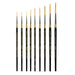 KINGART® Original Gold® 9050 Script Liner Series Premium Golden Taklon Multimedia Artist Brushes, Set of 9 Sizes - Premium - KINGART