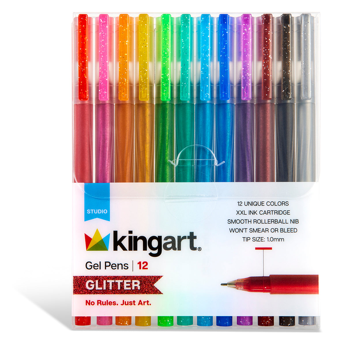 KINGART® PRO Extra Fine Point Acrylic Glitter Paint Pen Markers