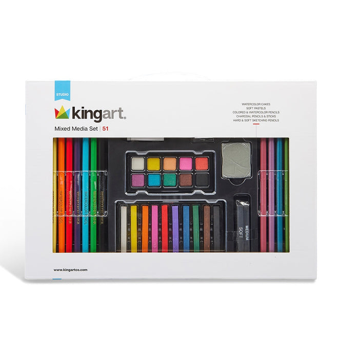 KINGART® Mixed Media Art Set, 54 Pcs