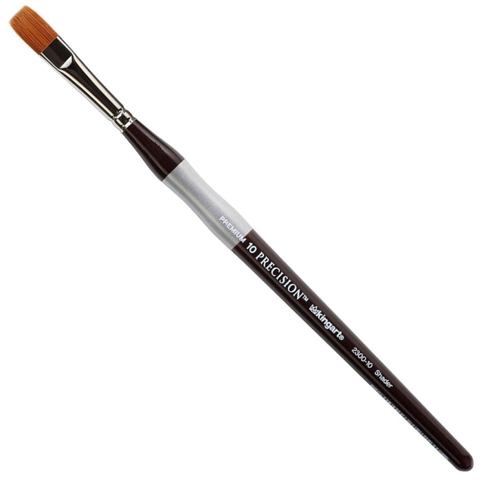 KINGART® Precision™ Premium 2300 Shader Series Brushes, Synthetic Amber Taklon, Ergonomic Comfort Handle -  - KINGART