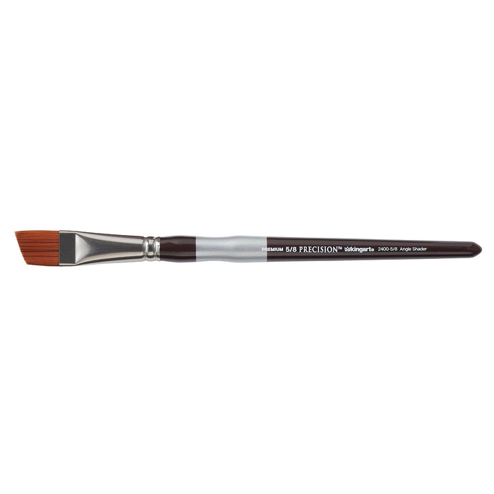 KINGART® Precision™ Premium 2400 Angular Shader Series Artist Brushes, Synthetic Amber Taklon, Ergonomic Comfort Handle -  - KINGART