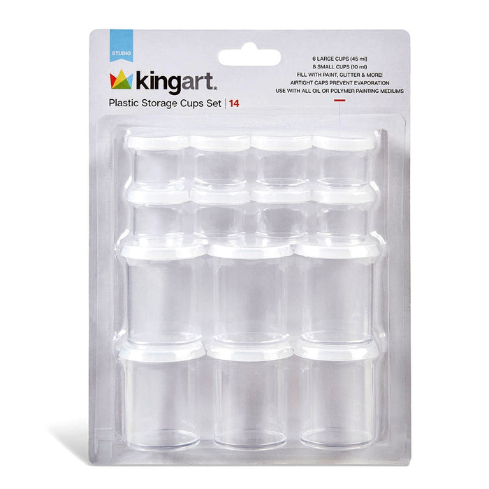 KINGART® Plastic Storage Cups, Set of 14