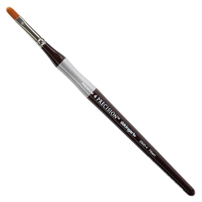 KINGART® Precision™ 2500 Filbert Series Amber Taklon Brushes, Ergonomic Comfort Handle Premium Artist Brushes -  - KINGART