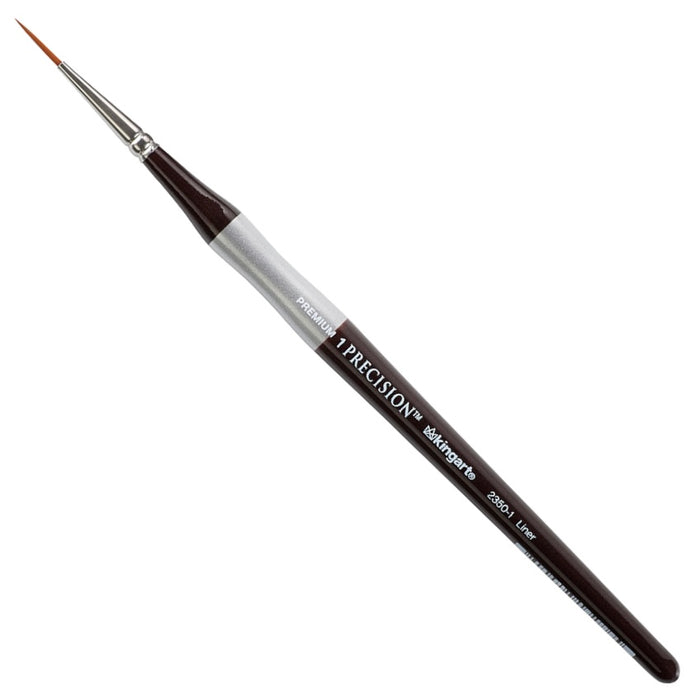 KINGART® Precision™ Premium 2350 Liner Series Artist Brushes, Synthetic Amber Taklon, Ergonomic Comfort Handle -  - KINGART