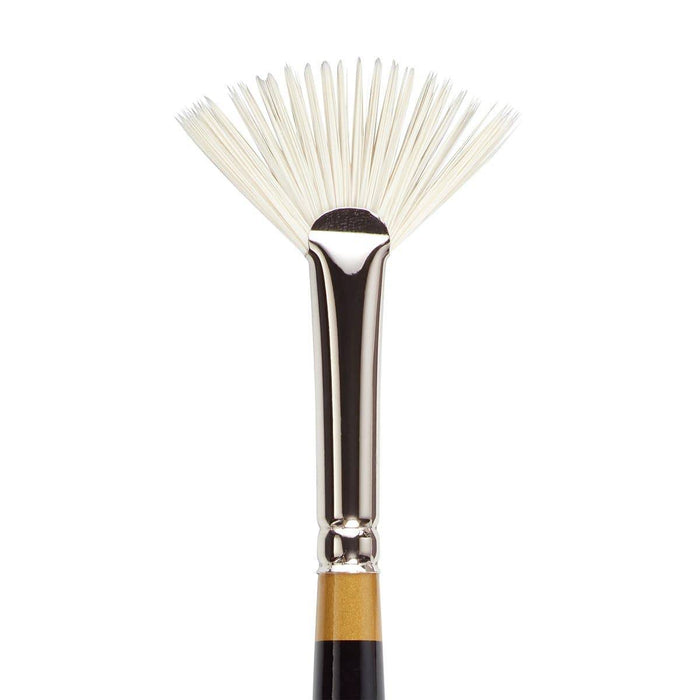 KINGART® Original Gold® 9246 Rake™ Fan White Synthetic Bristle Series Premium Multimedia Artist Brushes, Set of 3