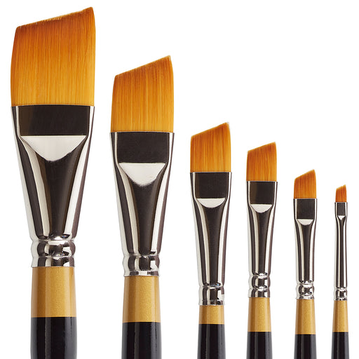 KINGART® Original Gold® 9400 Angle Shader Series, Premium Golden Taklon Multimedia Artist Brushes, Set of 5 - Premium - KINGART®