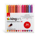 KINGART® PRO Coloring Brush Pen Watercolor Markers, 24 Vivid Colors with Blendable Ink for Fine, Medium, or Bold Brush Strokes - Pro - KINGART®