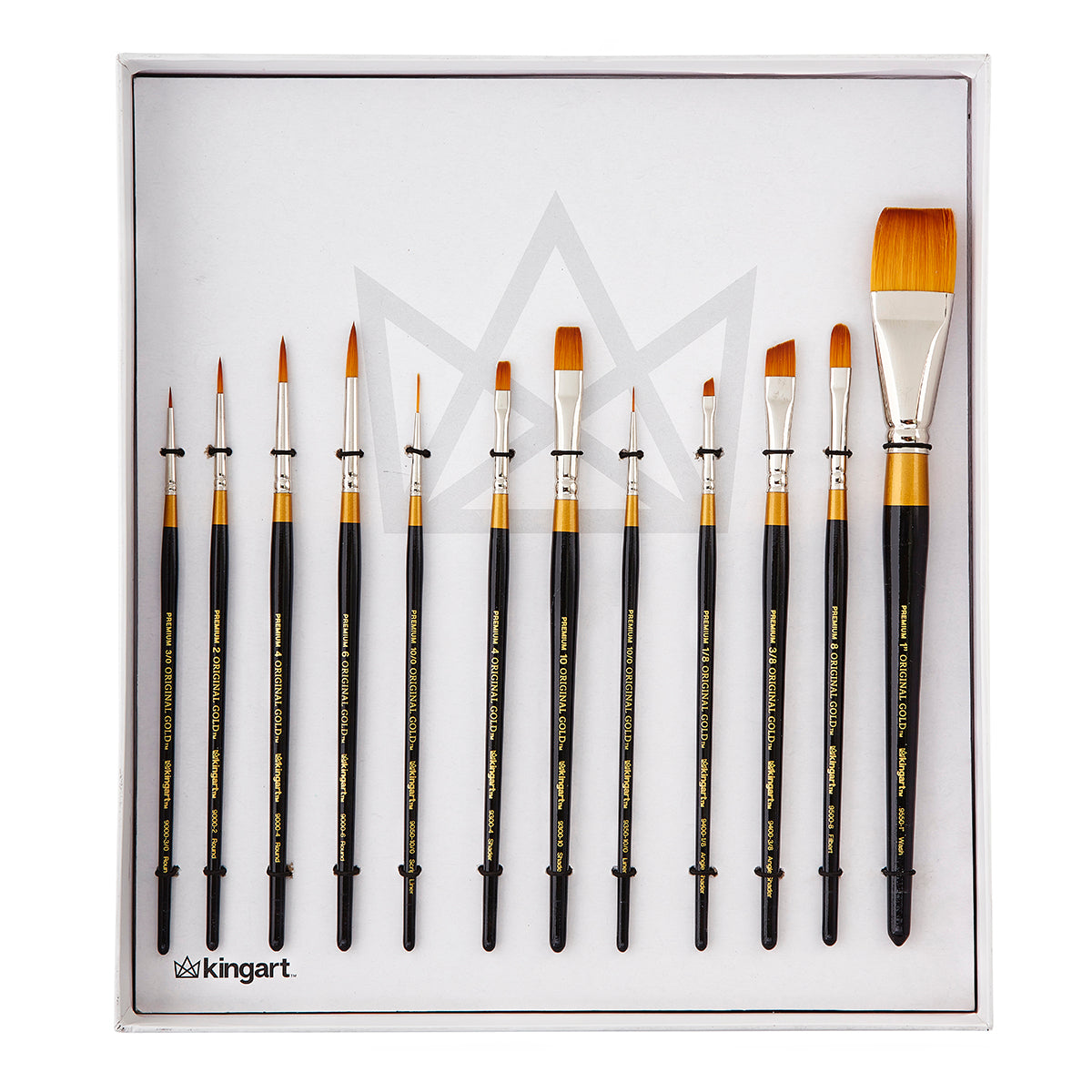 KINGART 1050A Premium 6 Pc. Flat Oval Mop Artist Brush Set, White  Super-Soft Natural Goat Hair, Short Handle, 6 Sizes for Oil, Acrylic and  Watercolor