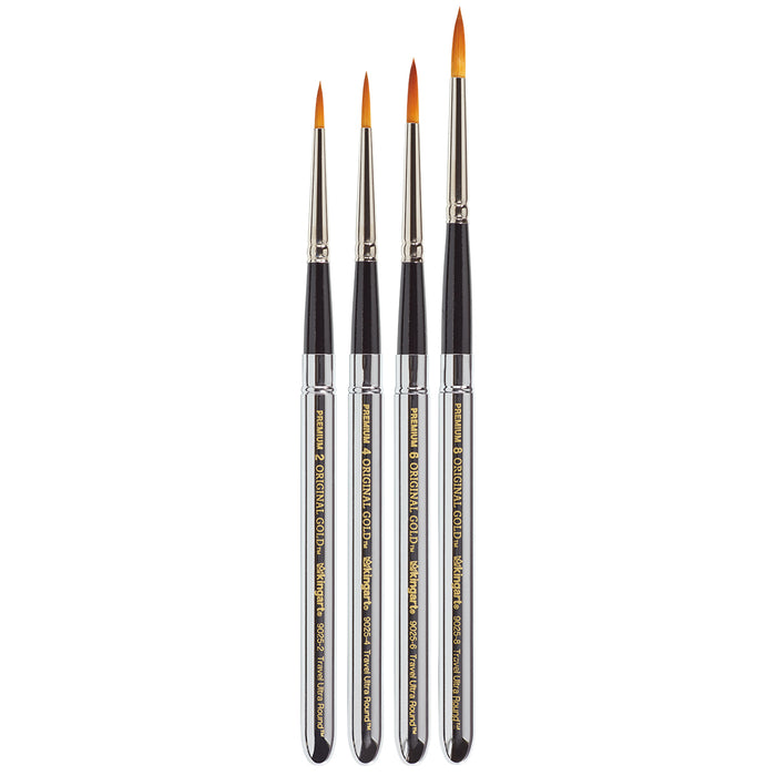 KINGART® Original Gold® 9025 Ultra Round™ Watercolor Travel Series Premium Golden Taklon Multimedia Artist Brushes - Premium - KINGART®