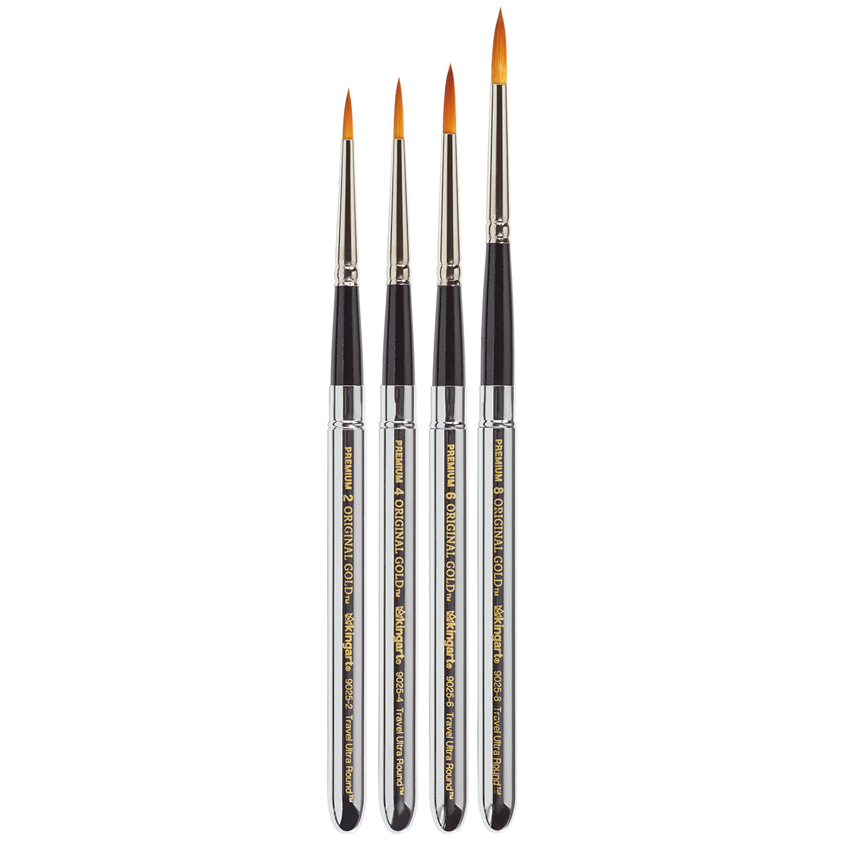 Pro Art Brush Sable Mix Set Flat & Round 4pc, Paint Brushes