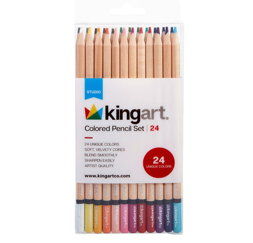 KINGART® Soft Core Colored Pencils Set of 24 Unique Vibrant Colors - Studio - KINGART®