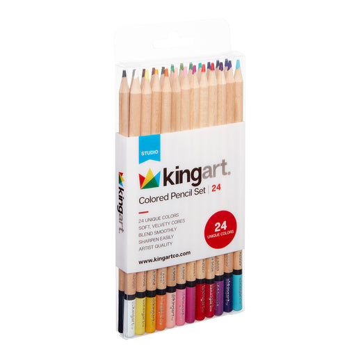 KINGART® Soft Core Colored Pencils Set of 24 Unique Vibrant Colors - Studio - KINGART®