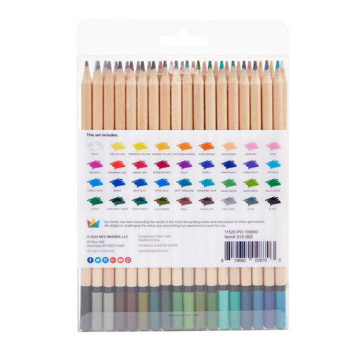 KINGART® Soft Core Colored Pencils Set of 36 Unique Vibrant Colors - Studio - KINGART®