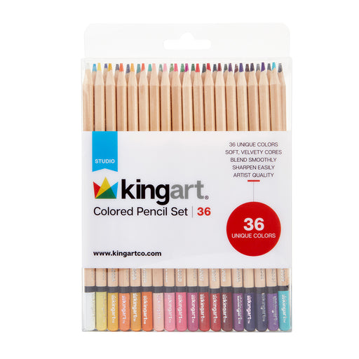 KINGART® Soft Core Colored Pencils Set of 36 Unique Vibrant Colors - Studio - KINGART®