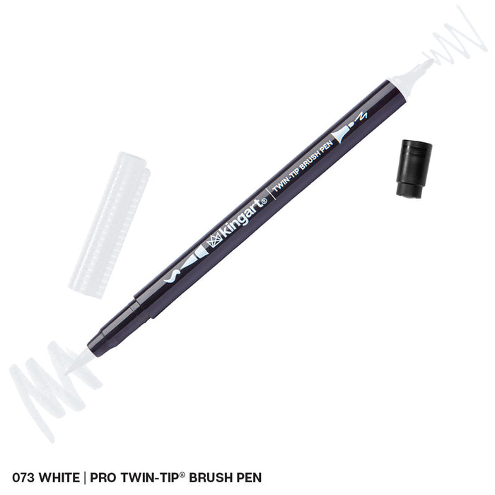 KINGART® PRO Twin-Tip™ 445 Series SINGLE Color Brush Pen Artist Markers (96 colors available)