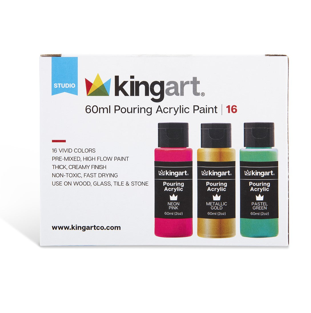 KINGART® PRO Artist Acrylic Paint Easel Art Set Multipack, 49 PC