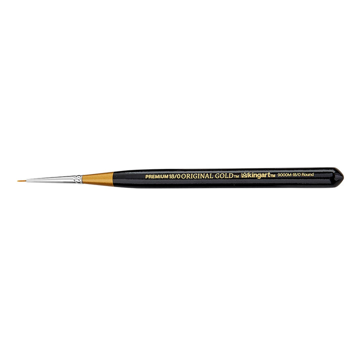 KINGART® Original Gold® 9000M Round Mini Handle Micro Detail Series, Premium Golden Taklon Multimedia Artist Brushes -  - KINGART